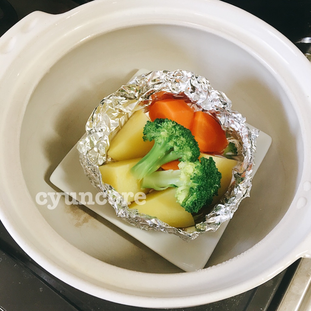土鍋で作る「温野菜〜かぼちゃのディップ添え〜」