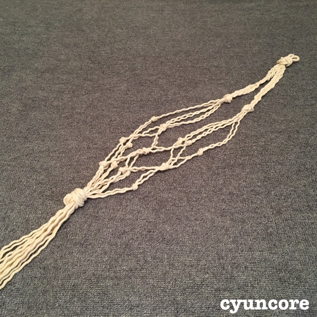 マクラメ編み風ローププランターDIY手順⑥底を作ったら完成！