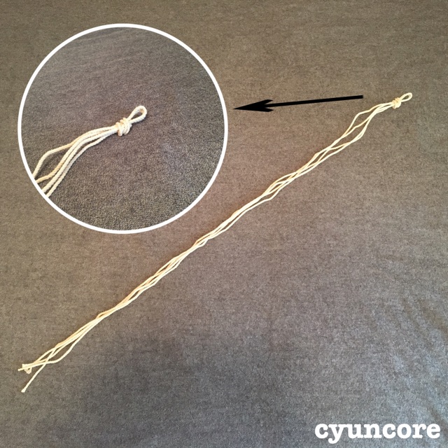 マクラメ編み風ローププランターDIY手順①フックにかける輪を作る