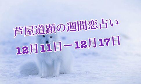 12月11日-12月17日の恋愛運【芦屋道顕の音魂占い】