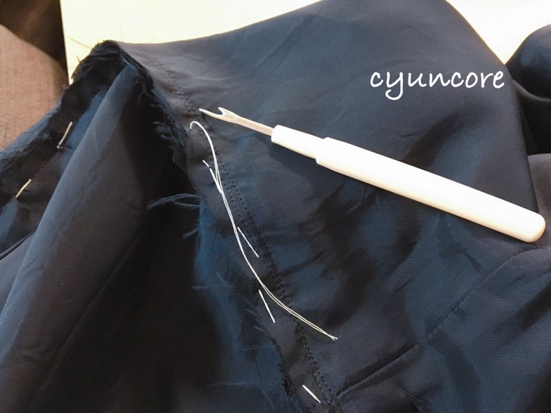 ワンピースの肩幅・丈を詰める方法④トップスとスカートを縫い合わせる-6