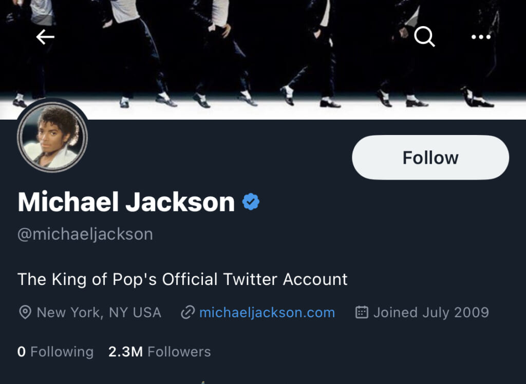 マイケルジャクソンのTwitter